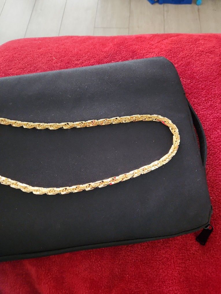 14k GOLD PLATED 8mm Diamond Cut Chain 30"