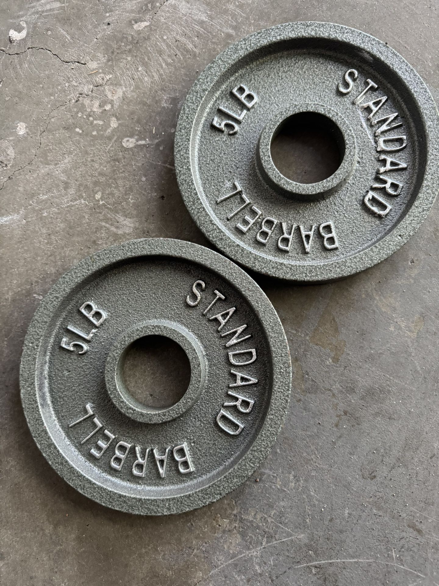 Pair Of 5 Pound Standard Barbell Olympic Weights