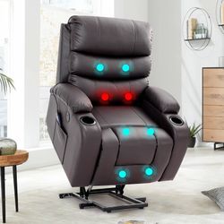 Power Lift Recliner Chair with Massage and Heat for Elderly