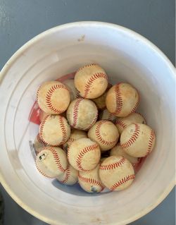 Bucket of 50 baseballs