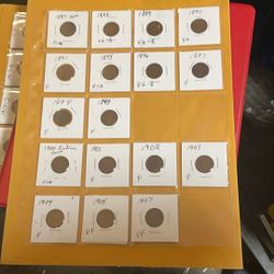 17 Indian Head Cents 