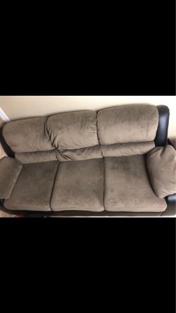 Cute 2 piece living room set/ suede/ pre owned/ $120 cash/ blue diamond & rainbow