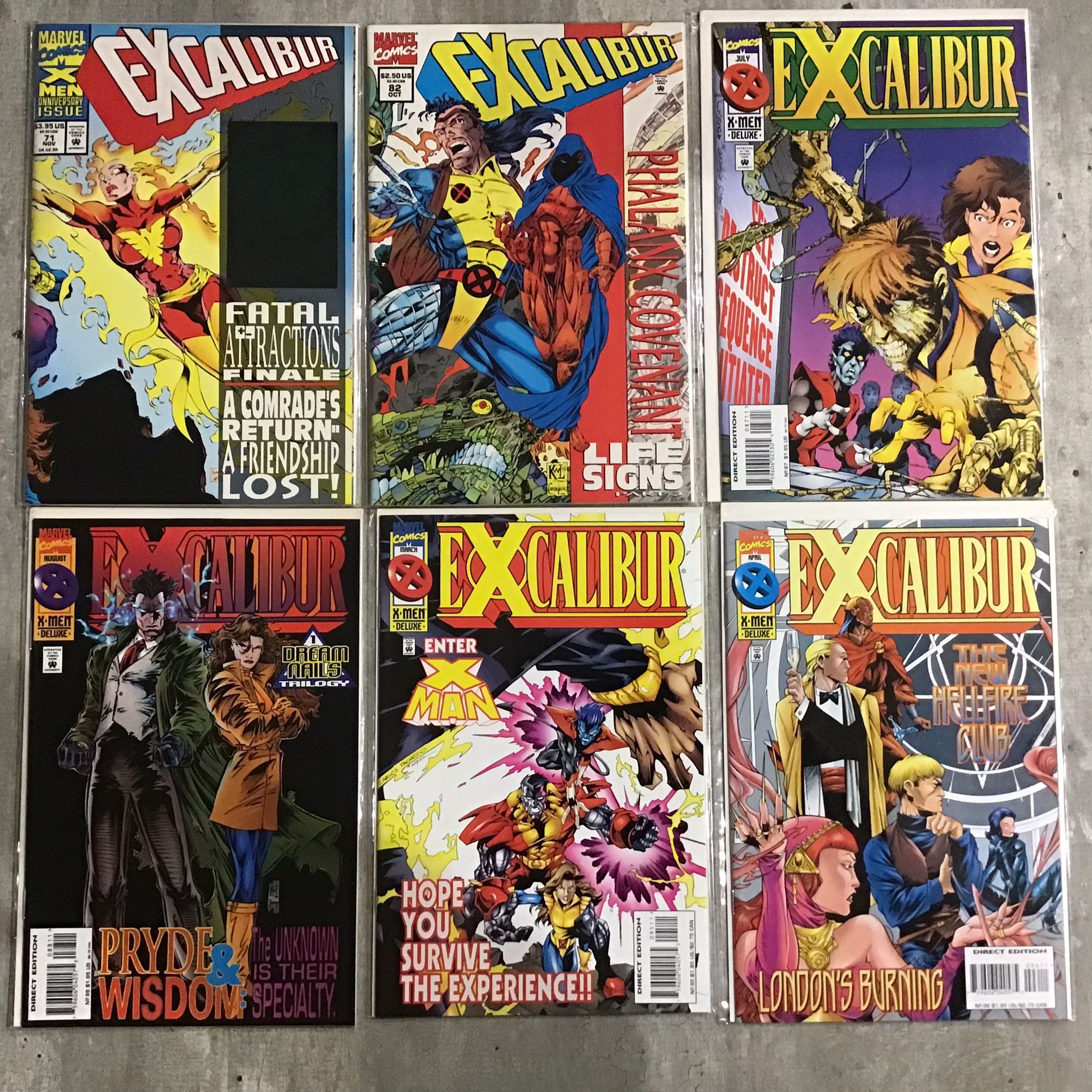 Excalibur 71, 82, 87-88, 95-96, 98, 100, 107-110 / 12 Issue Lot / Marvel Comics