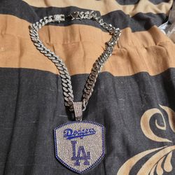 Dodgers bling pendant