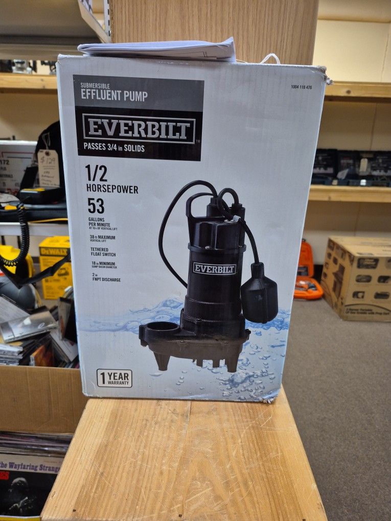 Everbilt Submersible Effluent Pump 1/2hp 1004118476