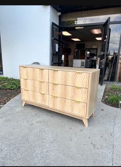 New 54” Wooden 6 Drawers Dresser Wardrobe Closet (Assmembly Require)