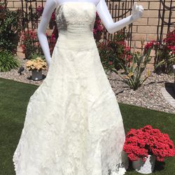 Edgardo Bonilla Swarovski Crystal Wedding Dress Size 10