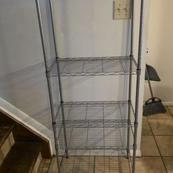 Shelving and fridge. Amana Fridge