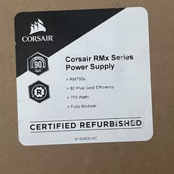 Corsair 750 Watt Power Supply 80 Plus Gold Efficiency 