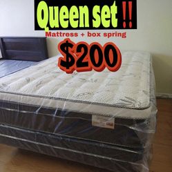 Queen Size Pillow Top Mattress Set ‼️‼️