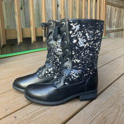 Michael Kors Marcella Reversible Sequin Lace/Zipper Boots - Size 5 - Excellent Condition