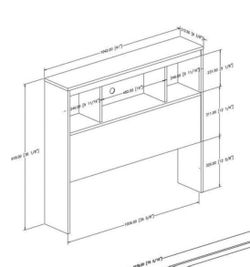 Spark TWIN headboard with book case for twin Bed