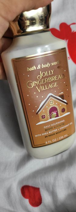 Bath & Body Works Daily Nourishing Body Lotion in the Jolly Gingerbread Village scent.