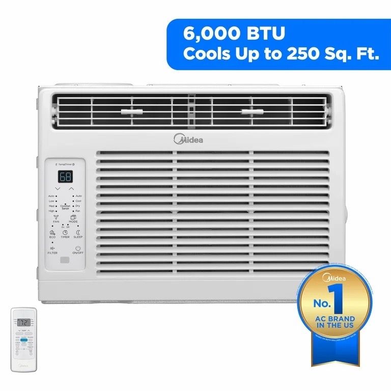 Midea 6,000 BTU Window AC with Remote – New