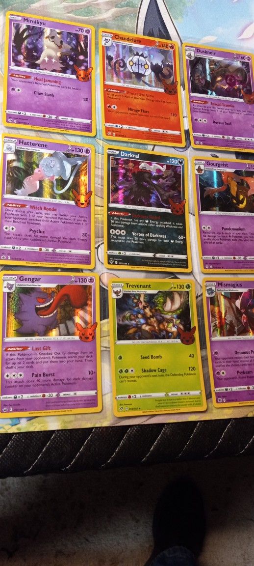 (9) Reverse Holo Pokemon Cards