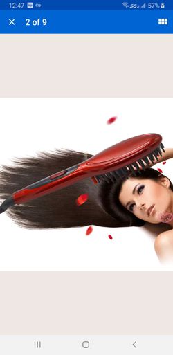 Hot Electric Hair Straightener Com! Iron Brush Auto Fast Hair Massage Tool