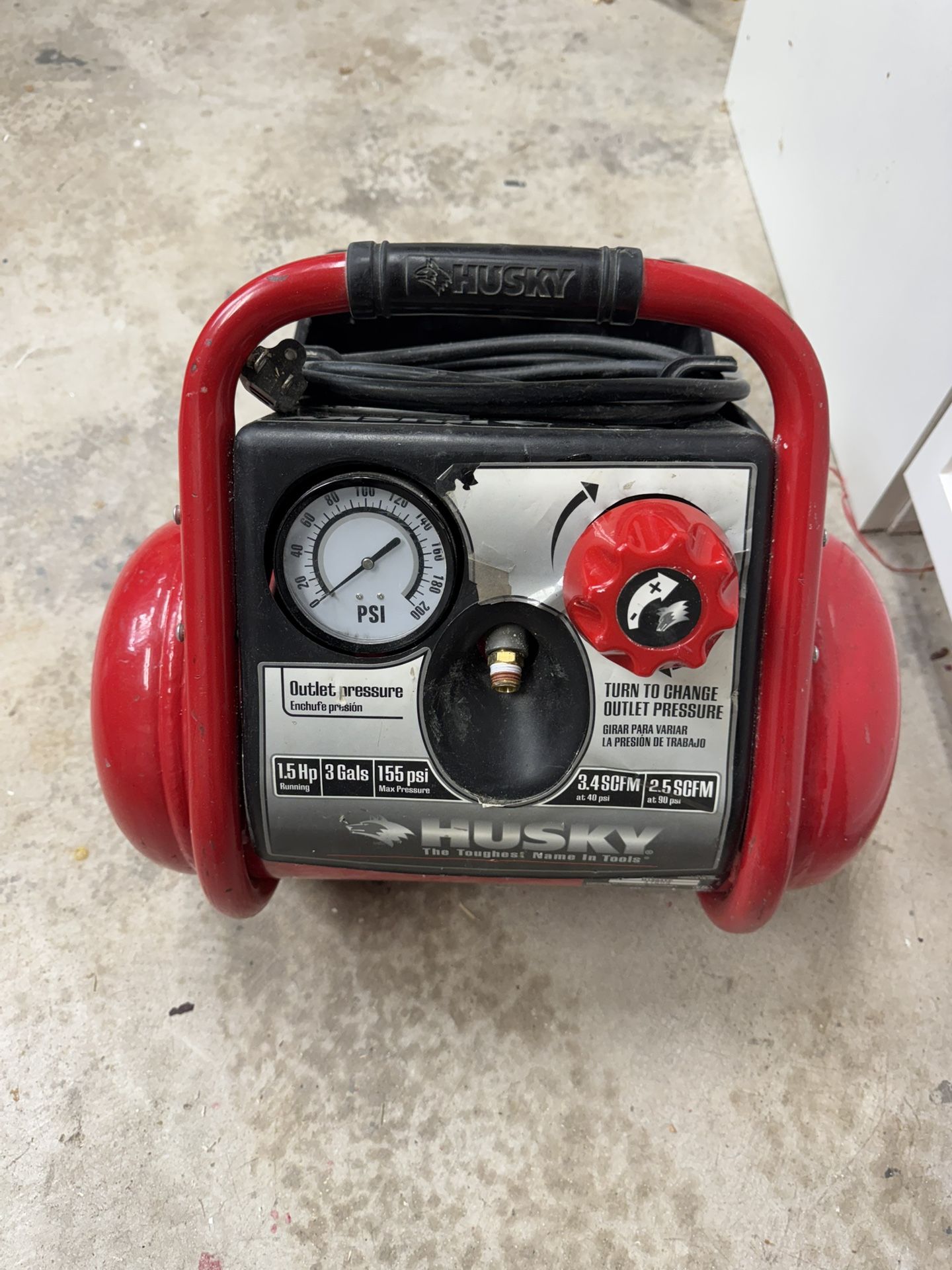Husky 3 Gallon 1.5 HP Air Compressor