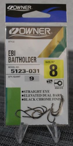 Owner Fishing Hooks - EBI Baitholder Size 8