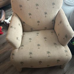 Wing Back Chair  Palm Tree Upholstery 