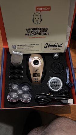 Freebird FlexSeries Electric Head & Body Hair Shaver - Mens Cordless Rechargeable Wet/Dry Skull Bald Head Back & Groin Waterproof Razor with Rotary Bl