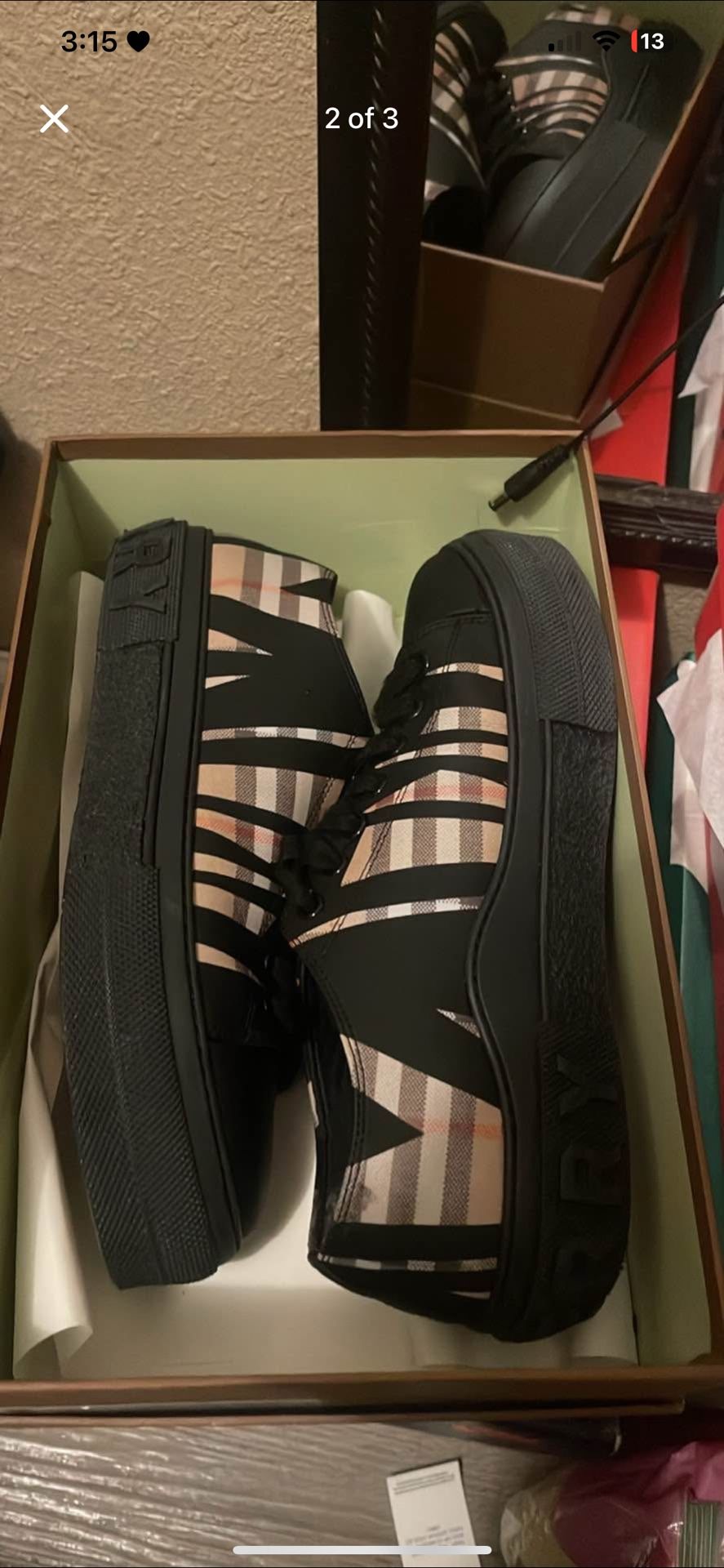 Burberry Sliced Check Cotton Sneaker