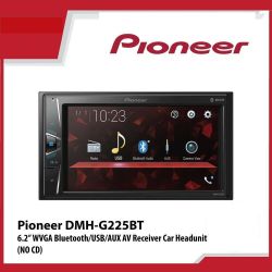 PIONEER DMH-G225BT 2 DIN 6.2'' MULTIMEDIA RECEIVER WITH BLUETOOTH IPHONE/IPOD CONECTIVITY