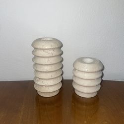 Stone Candle Holder Set Of 2 
