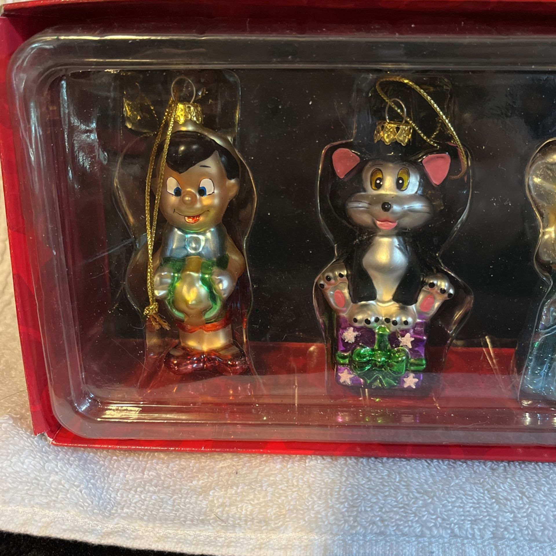 Disney Pinocchio Blown Glass Ornament Set 