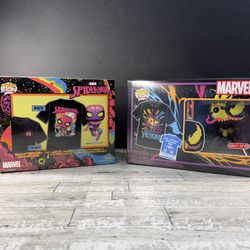Spider-Man And Venom T-Shirt Bundle Funko Pops