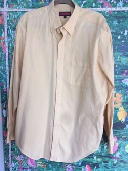 AUSTIN REED LONDON Cotton Yellow Career L Men's Button Dress Shirt