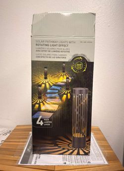 4 solar powered rotating effect lamps