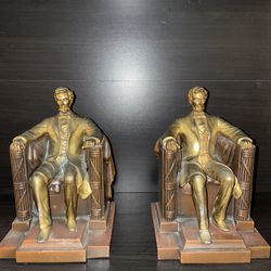 Jennings Bros D.C. French Abraham Lincoln Memorial Statue Bronze Patina Bookends