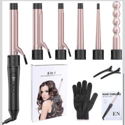 Brand new in box 6 in 1 Professional Instant heat up Curling Iron 