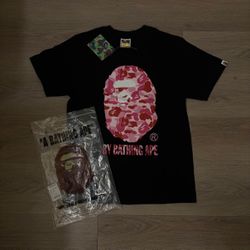 BAPE Pink Camo Big Ape Head T-Shirt
