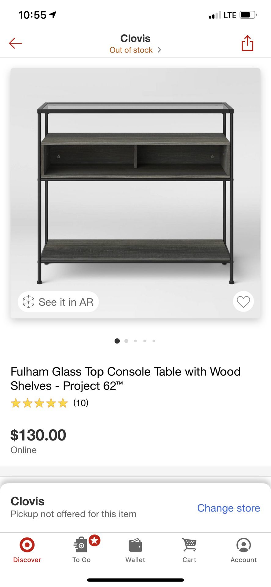 Glass top console table tv stand