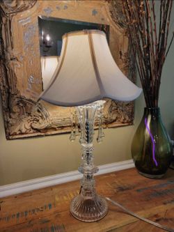 Pair of 2 Glass Crystal Lamps