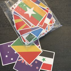 100 pack National Flag Stickers for water bottle/laptop/cooler/guitar/skateboard