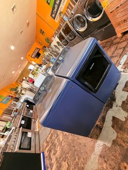 Ge washer and dryer blue no credit needed
