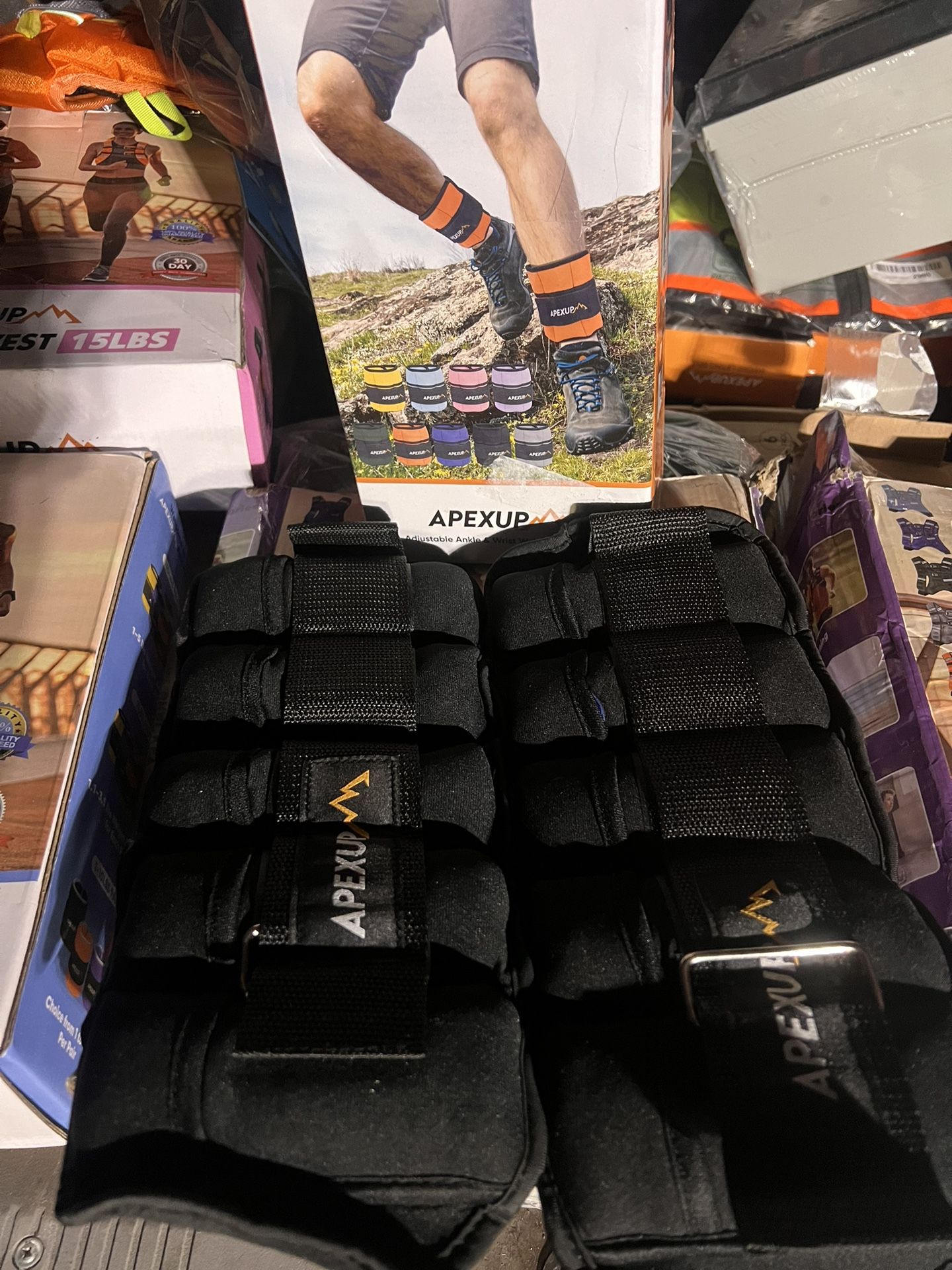 APEXUP 10lbs/Pair Adjustable Ankle Weights for Women and Men, Modularized Leg Weight Straps for Yoga, Walking, Running, Aerobics, Gym