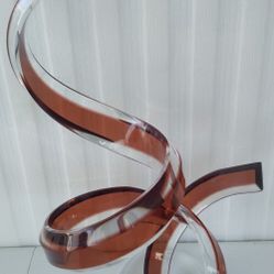 Large Hand Signed David Muniz Acrylic Art Sculpture 32" Inch