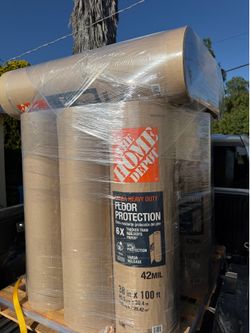 The Home Depot 38 in. x 100 ft. 42 mil. Extra Heavy Duty Floor Protection Drop Cloth