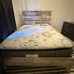 Grey Wooden Bed Frame 
