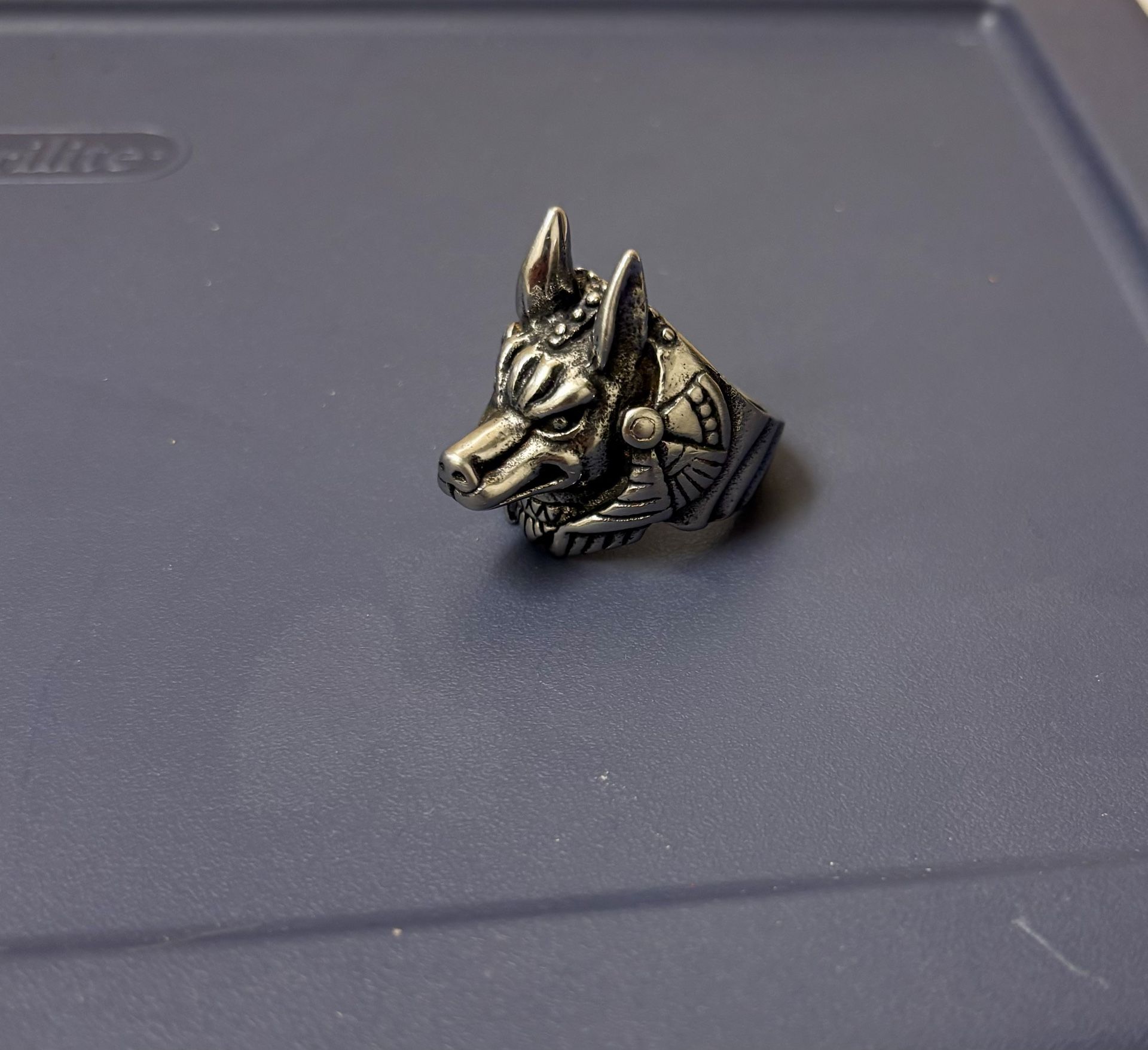Anubis Egyptian Jackal Headed Ring