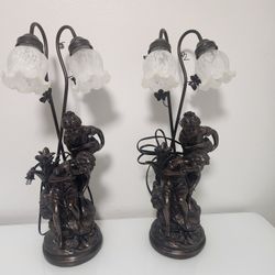 Set Of 2 Antique Table Lamps
