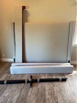 Pottery Barn Upholstered Bed Frame with Nailhead Trim (king)