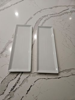 Two rectangular serving trays