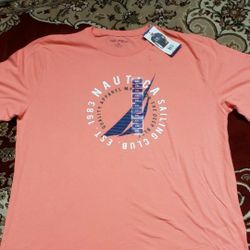 Nautica Men Tees Size Xxl Color Pale Coral 