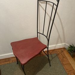 Unique Artistic Metal and Wooden Seat Chair