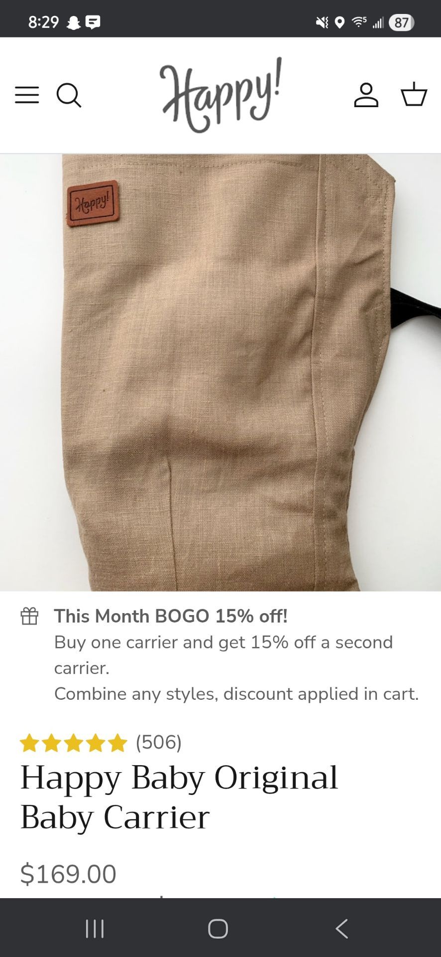 Happy baby carrier