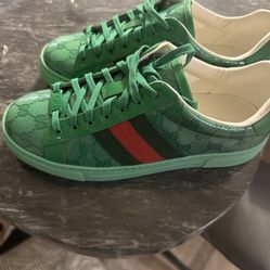 Gucci Crystal Green Ace Shoe
